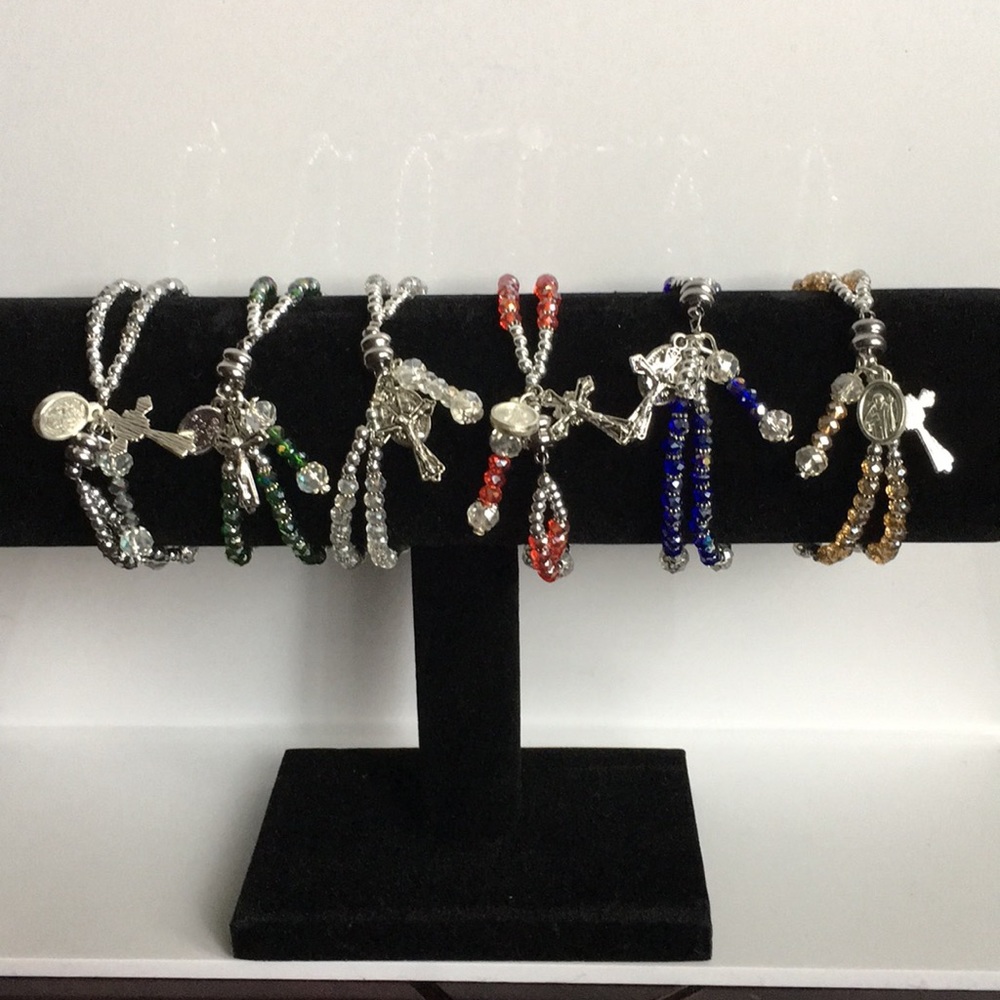 New! Beaded Rosary Bracelets (6 color options)